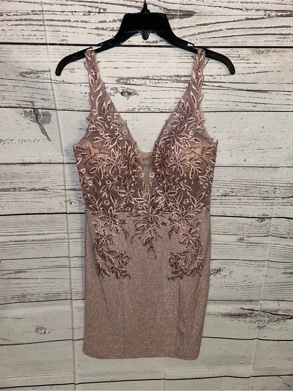 Pink rhinestone floral dress